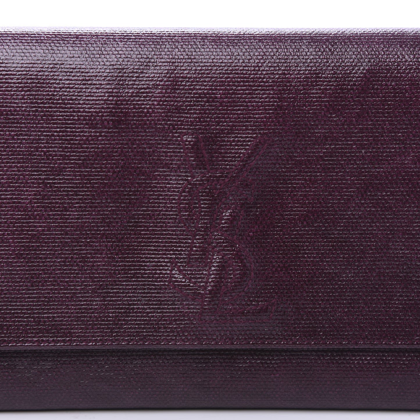 Coated Linen Monogram Small Belle de Jour Clutch Prune