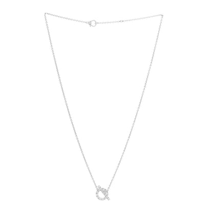 Hermes 18K White Gold Diamond Finesse Pendant Necklace 3 of 6