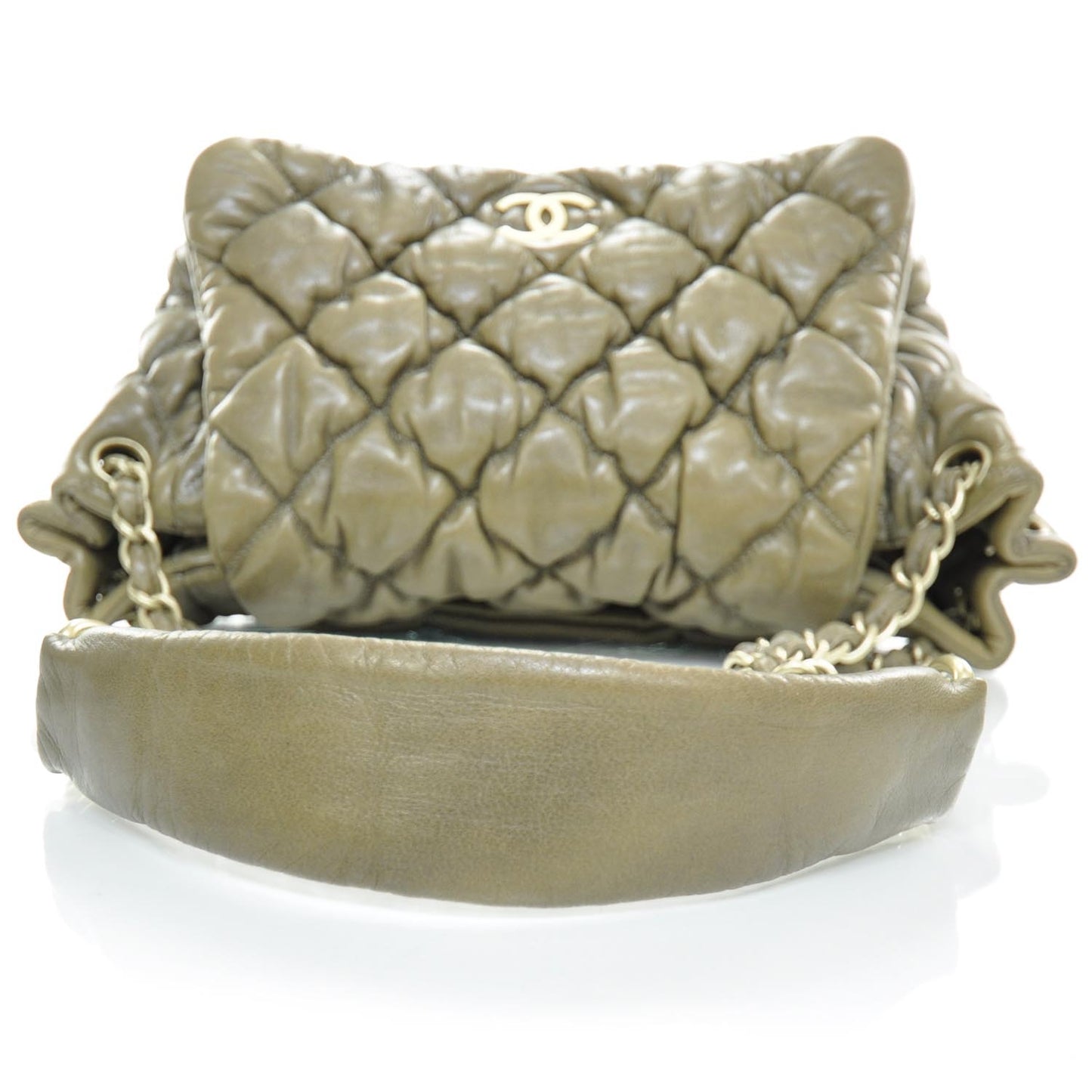 Leather Small Bubble Quilt Flap Bag