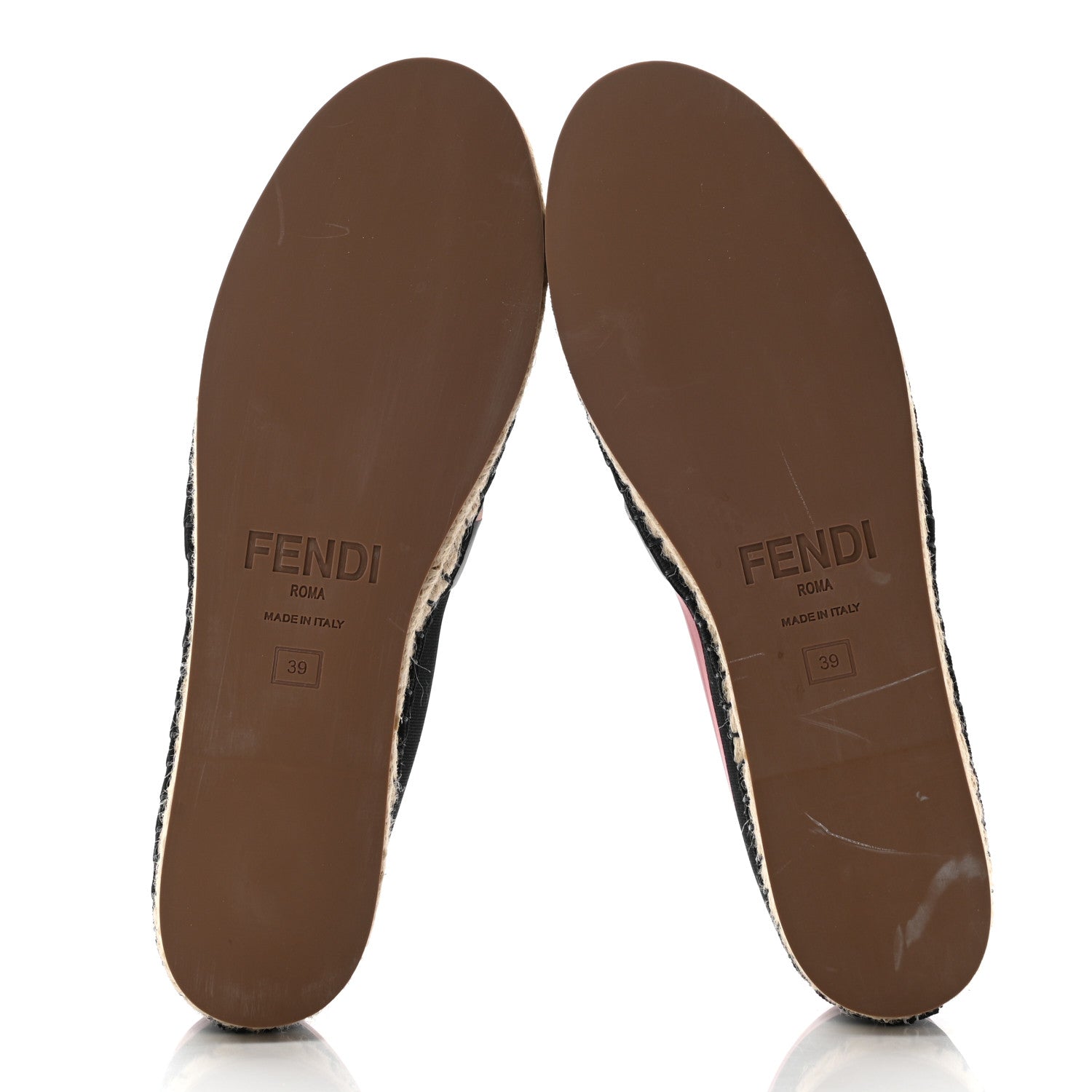 Fendi Canvas Mesh FF Colibri Espadrilles 39 Black Tobacco Moro 5 of 11