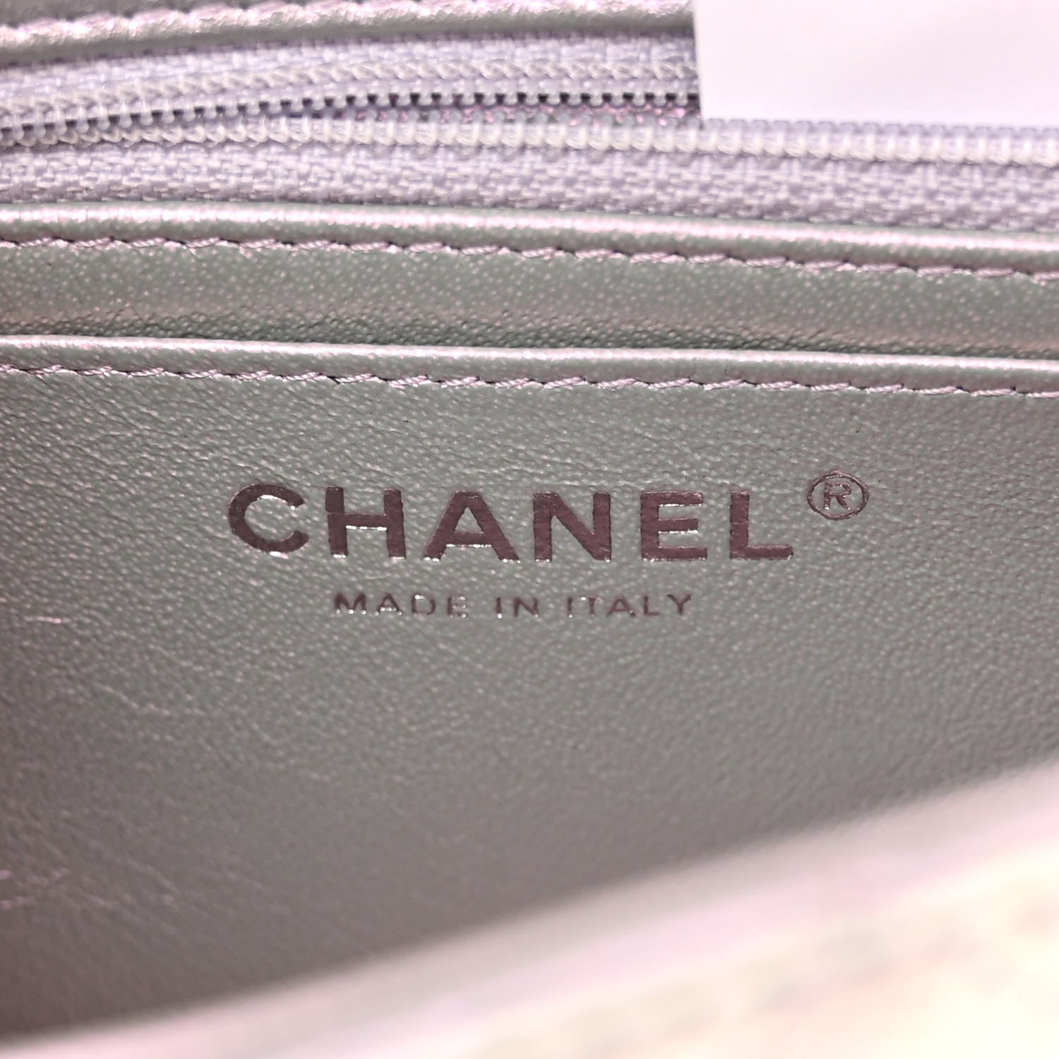 Chanel Iridescent Calfskin Quilted Mini Rectangular Flap Light Purple 6 of 10