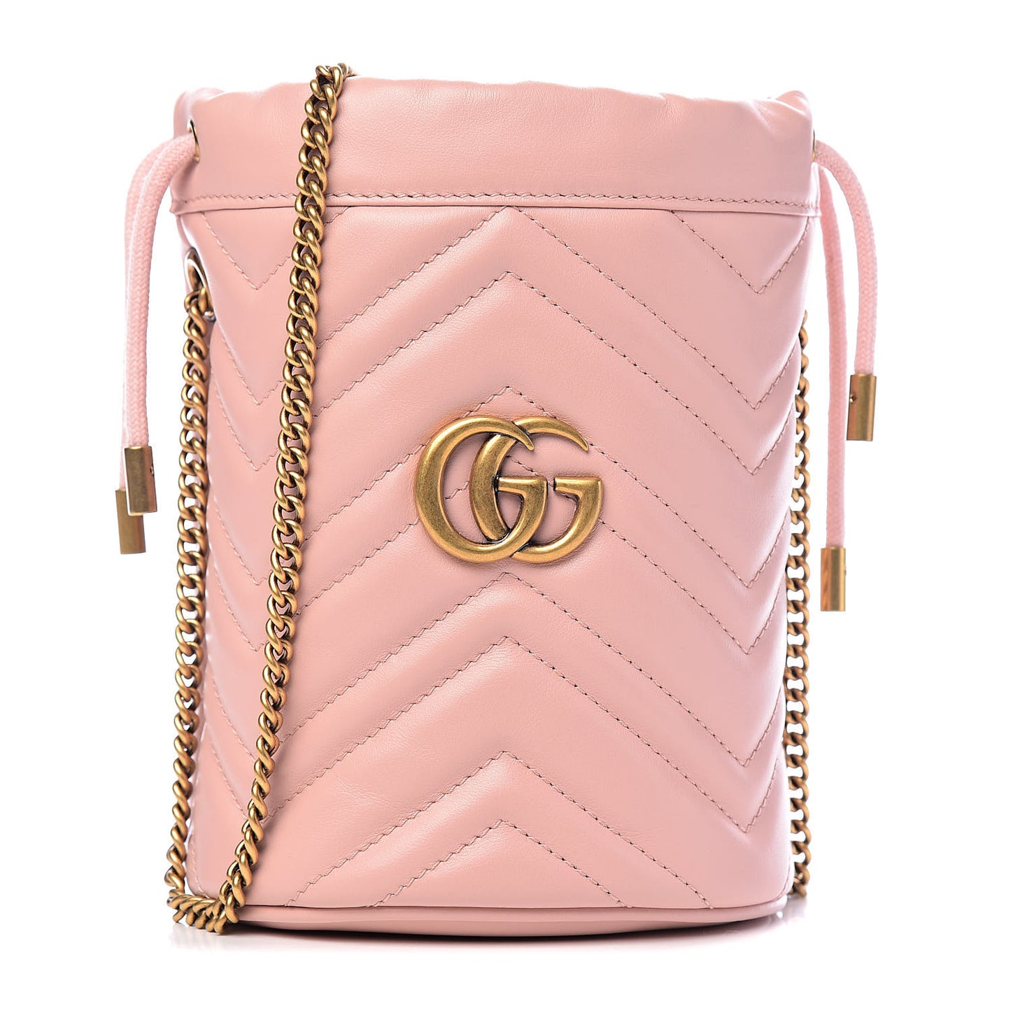 Calfskin Matelasse Mini GG Marmont 2.0 Bucket Bag Perfect Pink