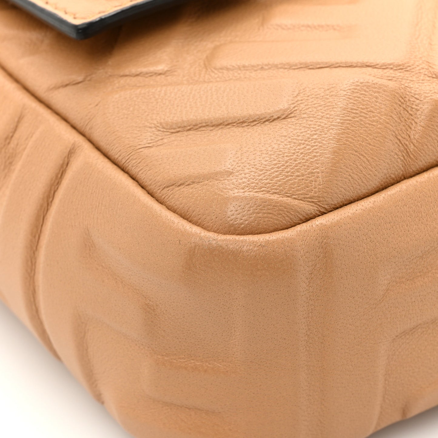 Nappa FF 1974 Embossed Baguette Miele Scuro