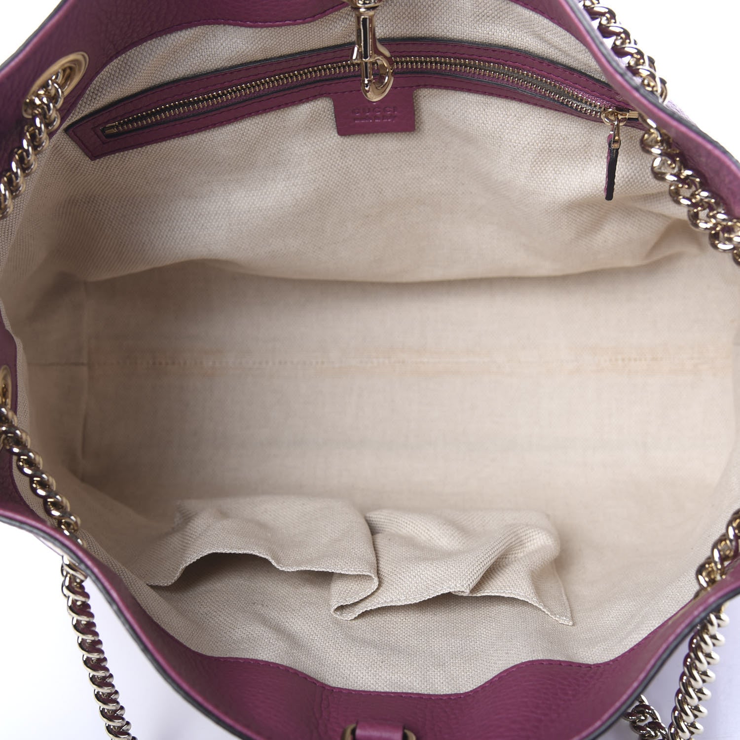 Gucci Pebbled Calfskin Medium Soho Chain Shoulder Bag Peonia Flower 4 of 11