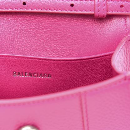 Balenciaga Grained Calfskin Tonal B Hourglass Top Handle Bag Mini Fuchsia 6 of 8