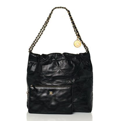 Chanel Shiny Calfskin Quilted Small Chanel 22 Black 3 of 13