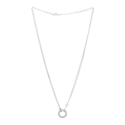 Cartier 18K White Gold 2 Diamond LOVE Necklace 3 of 4
