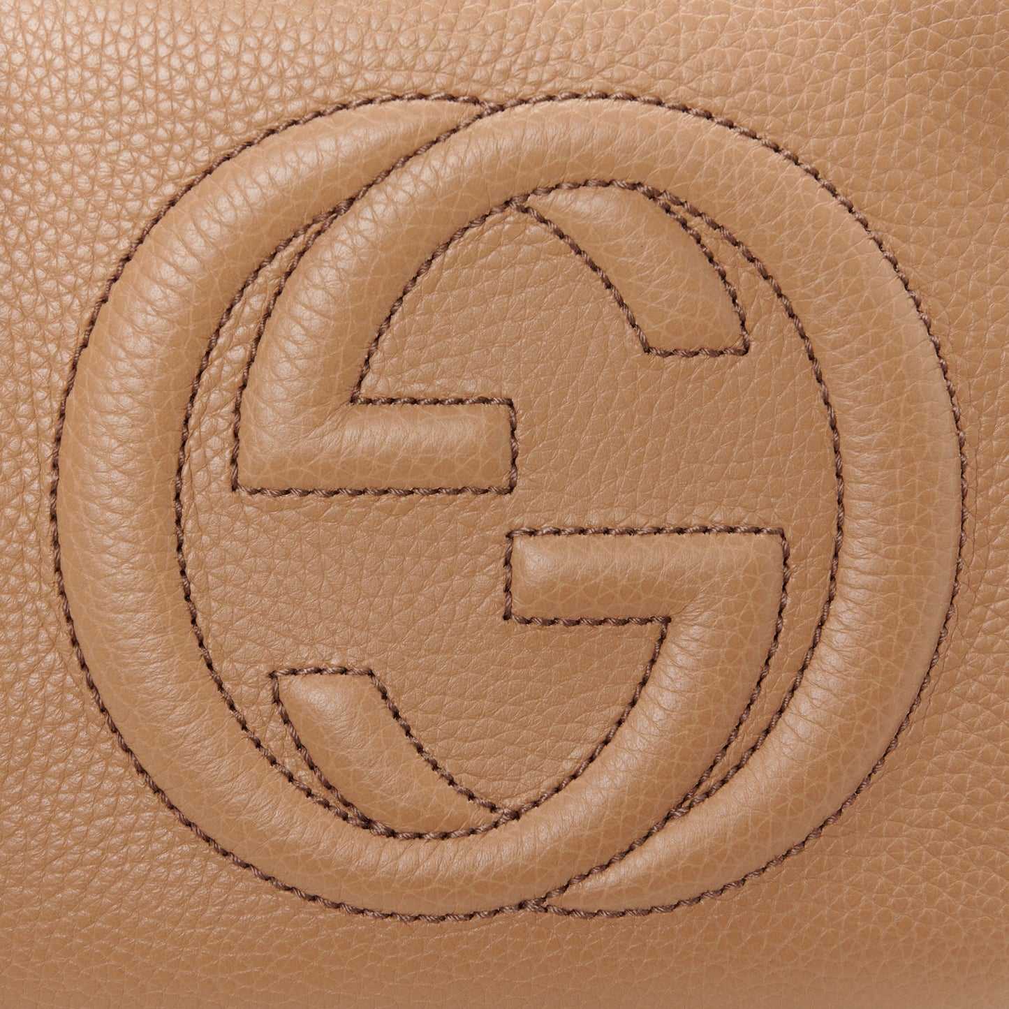 Pebbled Calfskin Small Soho Disco Bag Camelia