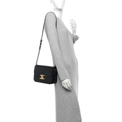 Celine Shiny Calfskin Medium Triomphe Black 2 of 10