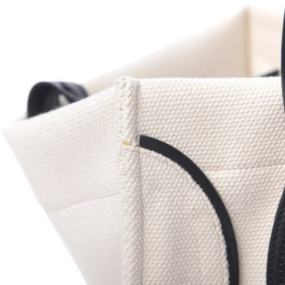 Celine Cotton Canvas Medium Phantom Luggage White Black 9 of 12