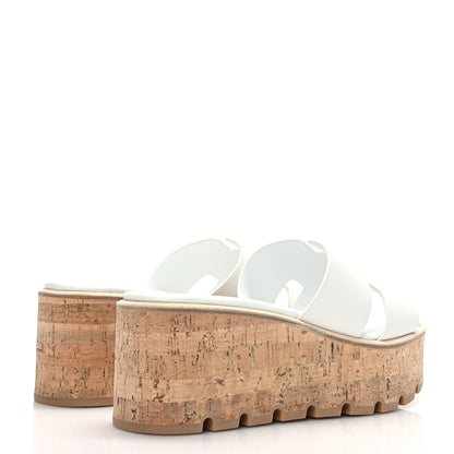 Hermes Calfskin Cork Eze 30 Sandals 39 White 4 of 9