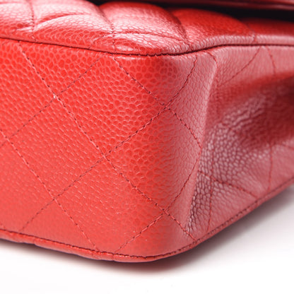 Chanel Caviar Quilted Medium Double Flap Dark Red 9 of 9