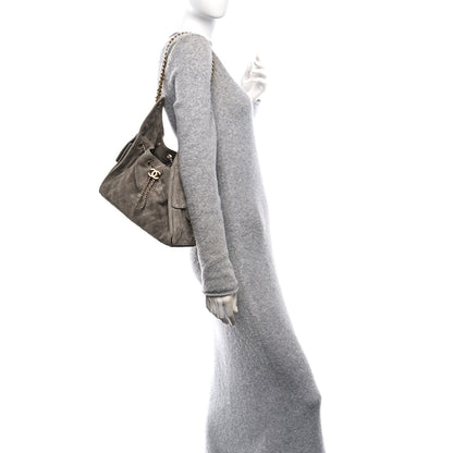 Chanel Suede Quilted Small Chanel 25 Handbag Dark Grey 2 of 10