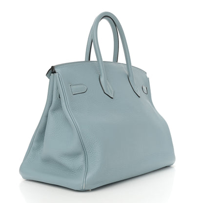 Hermes Taurillon Clemence Birkin 35 Ciel 3 of 26