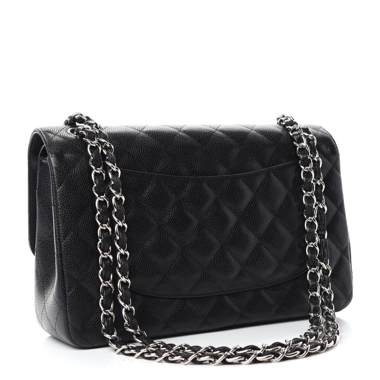 Caviar Quilted Jumbo Double Flap Black