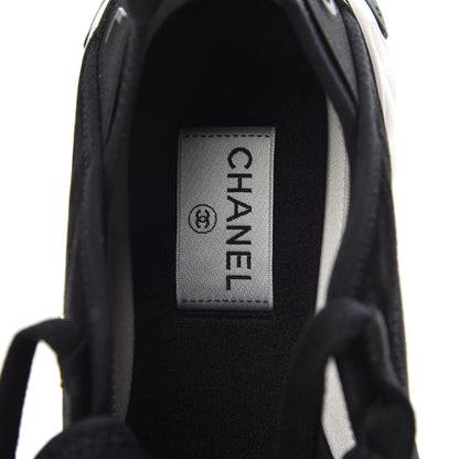 Chanel Velvet Calfskin Mixed Fibers CC Sneakers 41 Black 6 of 9