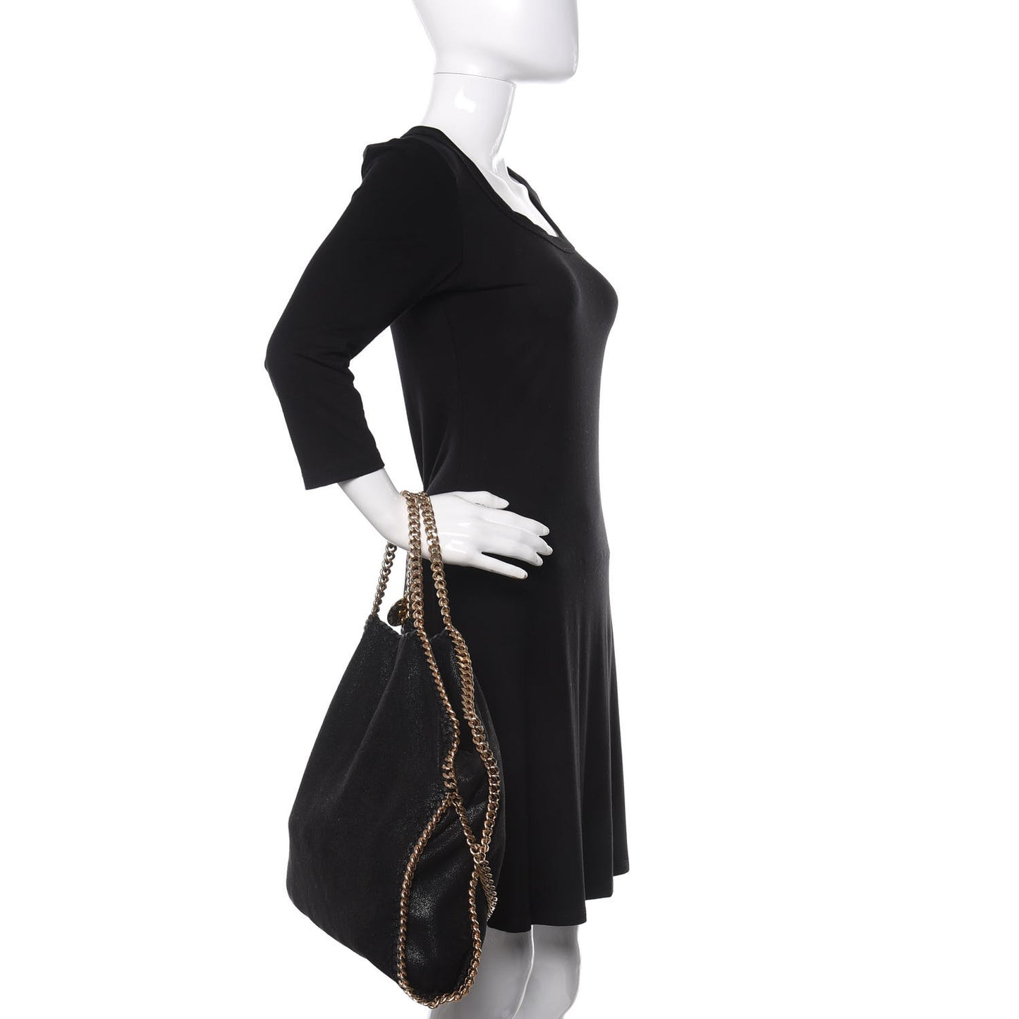 Shaggy Deer Falabella Fold Over Tote Black