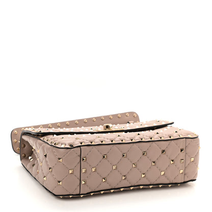 Valentino Garavani Lambskin Medium Rockstud Spike Shoulder Bag Poudre 4 of 9