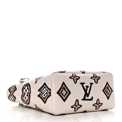 Louis Vuitton Monogram Giant Wild At Heart Neverfull MM Creme 4 of 9