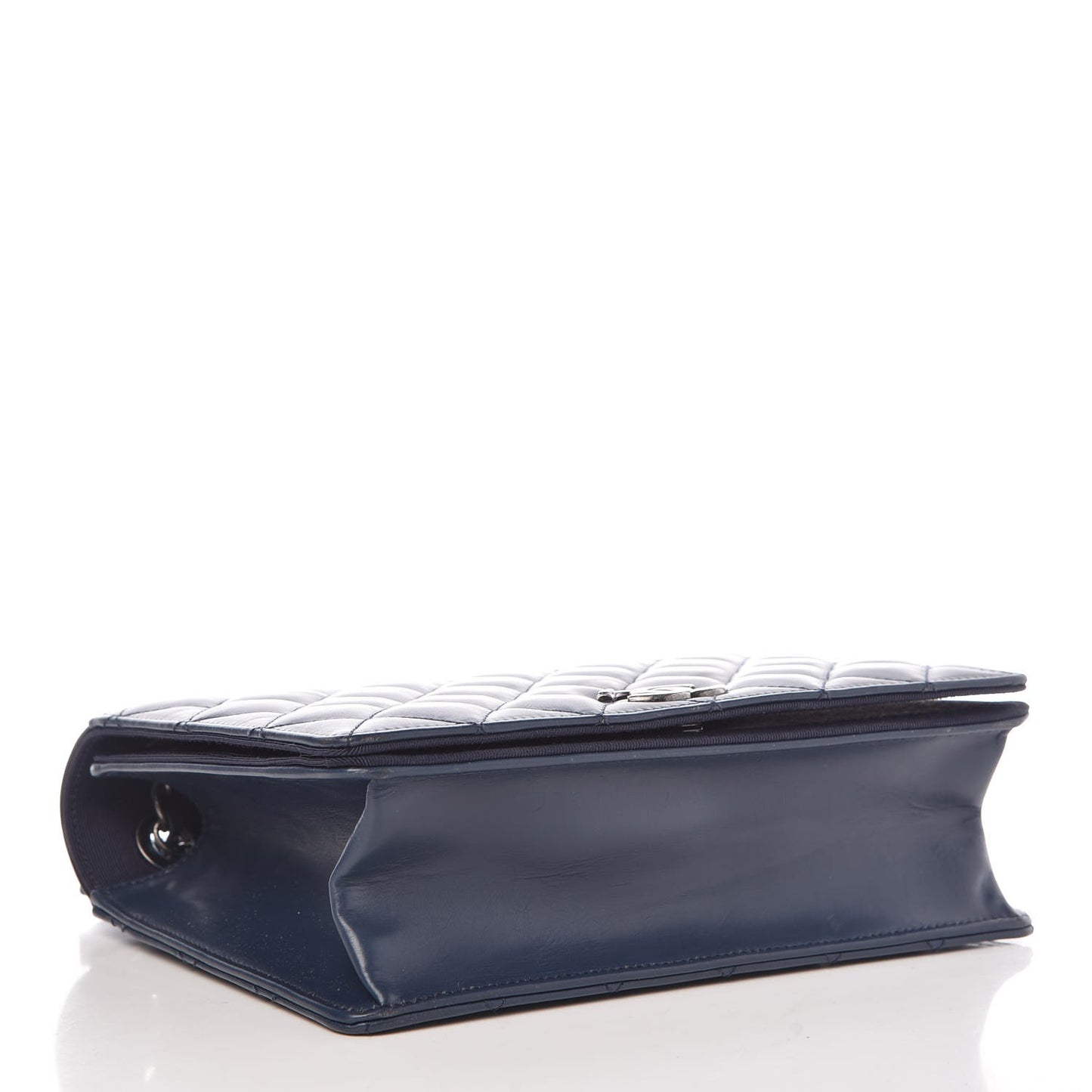 Calfskin Quilted Ballerine Flap Black Blue