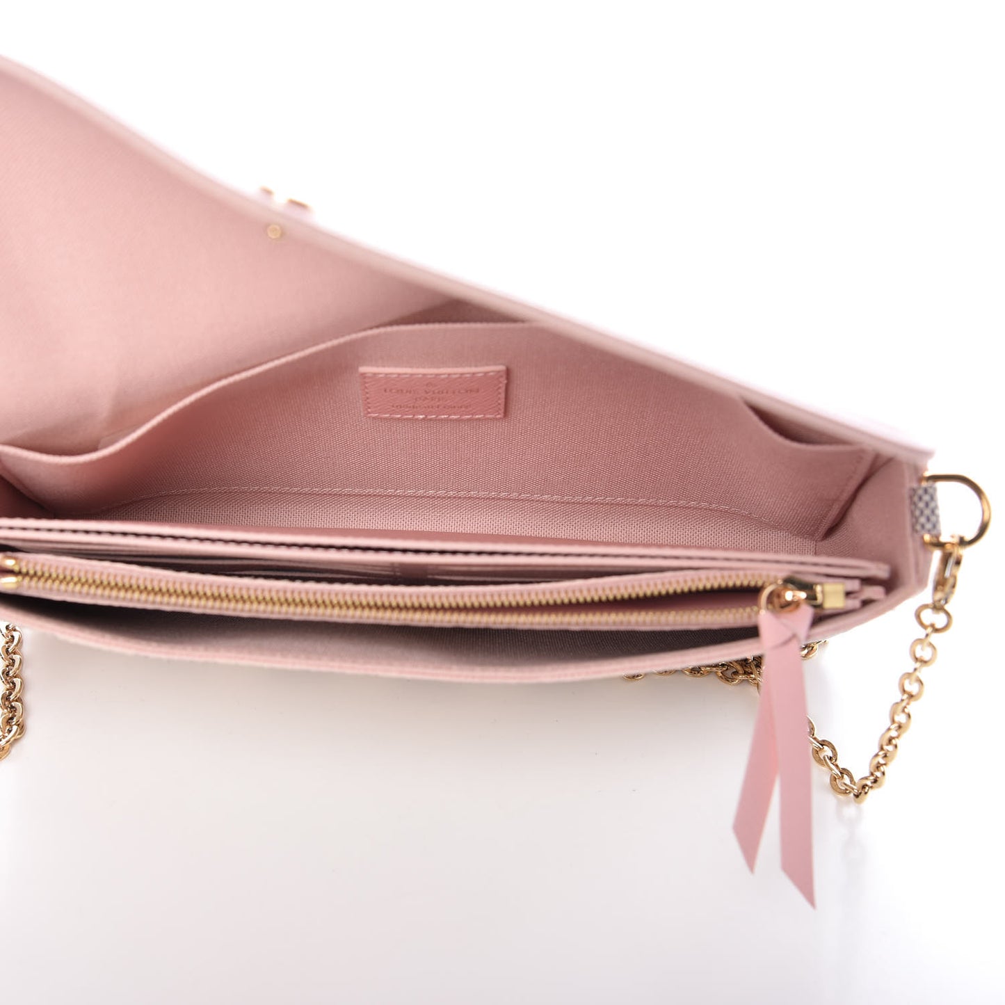 Damier Azur Calfskin Pochette Felicie Eau de Rose