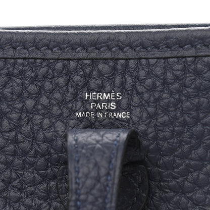 Hermes Taurillon Clemence Amazone Sangle Cavale Evelyne TPM Bleu Nuit Bleu Encre Cuivre 6 of 11