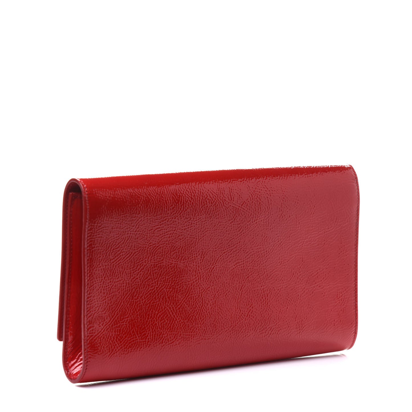 Textured Patent Monogram Large Belle De Jour Clutch Red