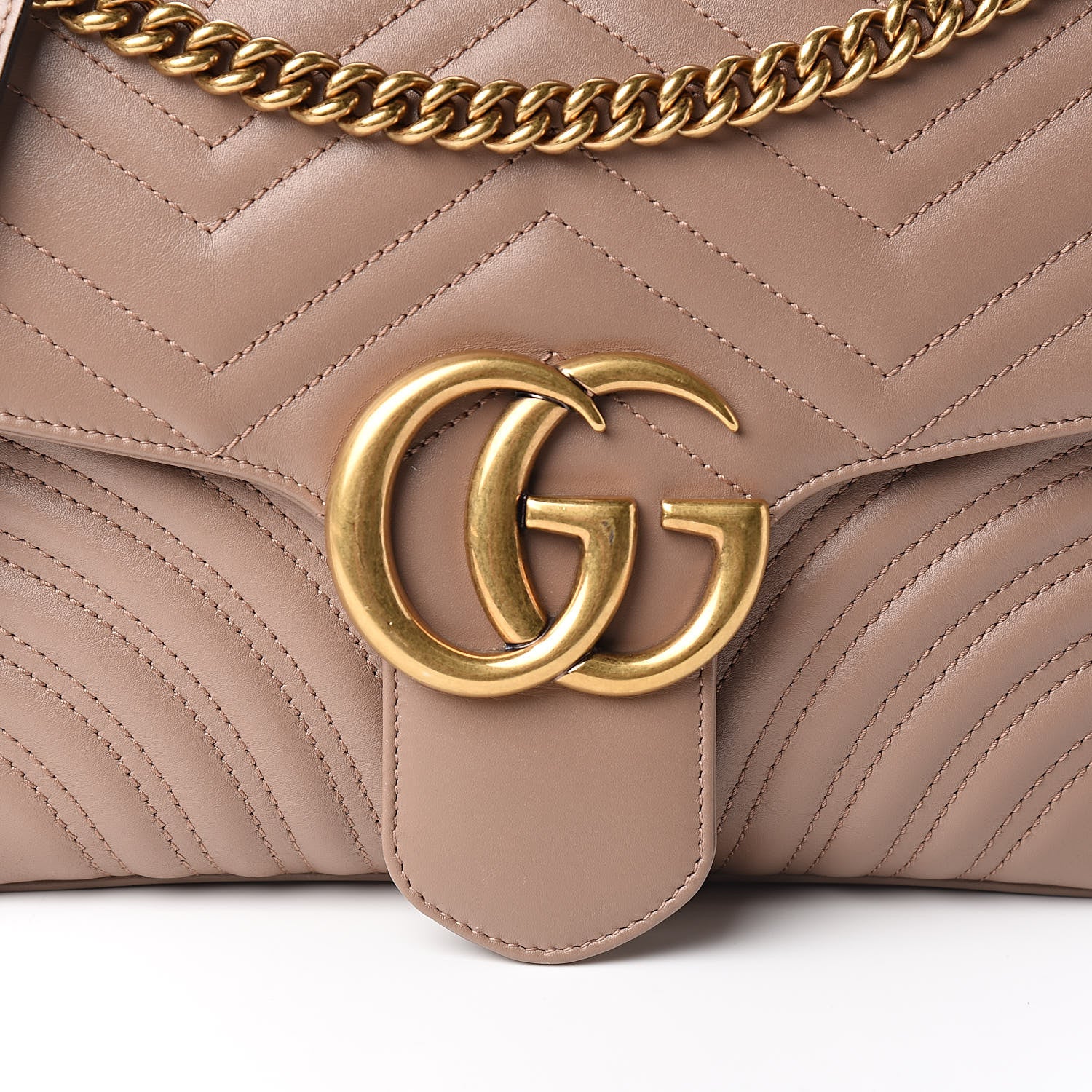 Gucci Calfskin Matelasse Medium GG Marmont Shoulder Bag Porcelain Rose 10 of 11