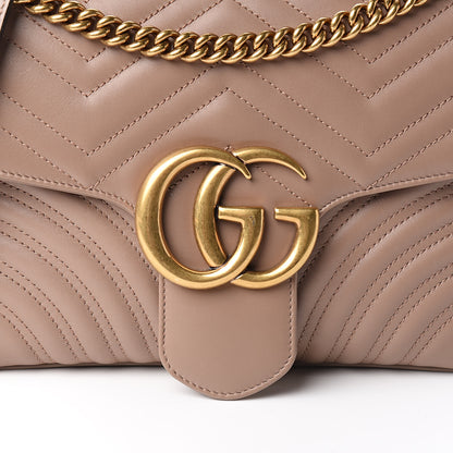 Gucci Calfskin Matelasse Medium GG Marmont Shoulder Bag Porcelain Rose 10 of 11