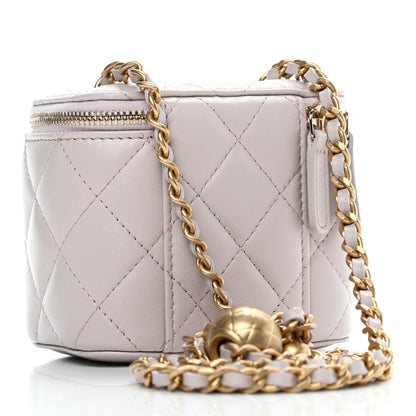 Chanel Lambskin Quilted Pearl Crush Mini Vanity Case With Chain Light Purple 2 of 4