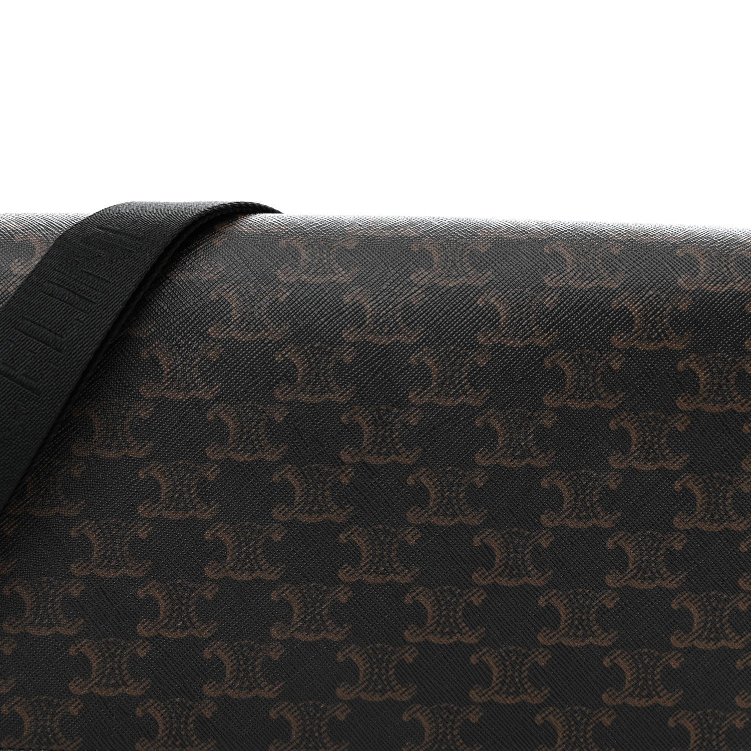 Celine Triomphe Canvas Calfskin Flap Messenger Bag Black 8 of 10