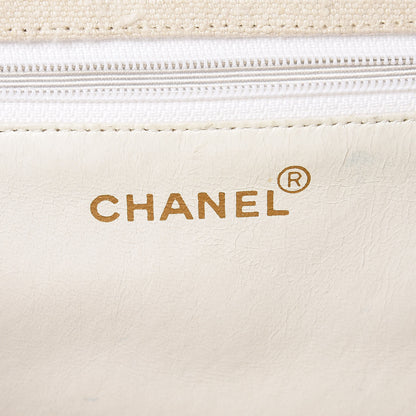 Chanel Linen Quilted CC Shopping Tote Beige 6 of 21