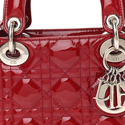 Christian Dior Patent Cannage Mini Lady Dior Red 7 of 12