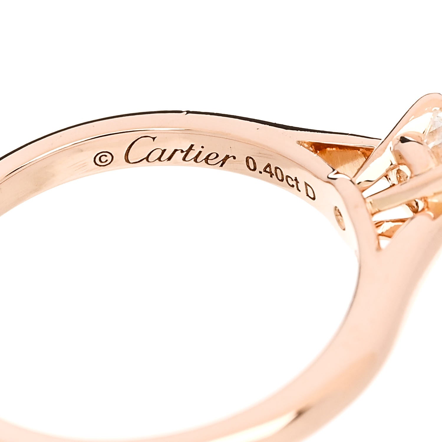 Cartier 18K Pink Gold Diamond .40ct 1895 Solitaire Engagement Ring 48 4.5 5 of 6