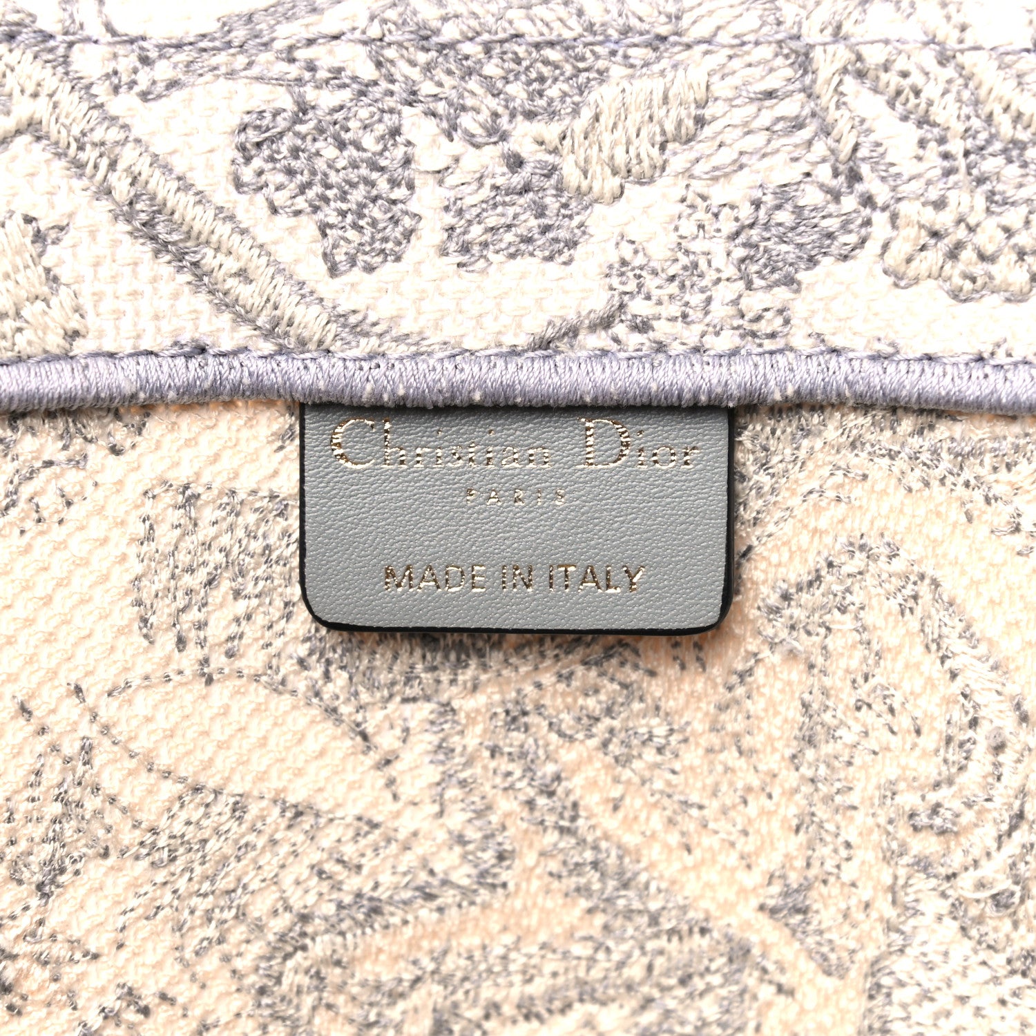 Christian Dior Canvas Embroidered Large Dioriviera Toile De Jouy Book Tote Gray 6 of 14