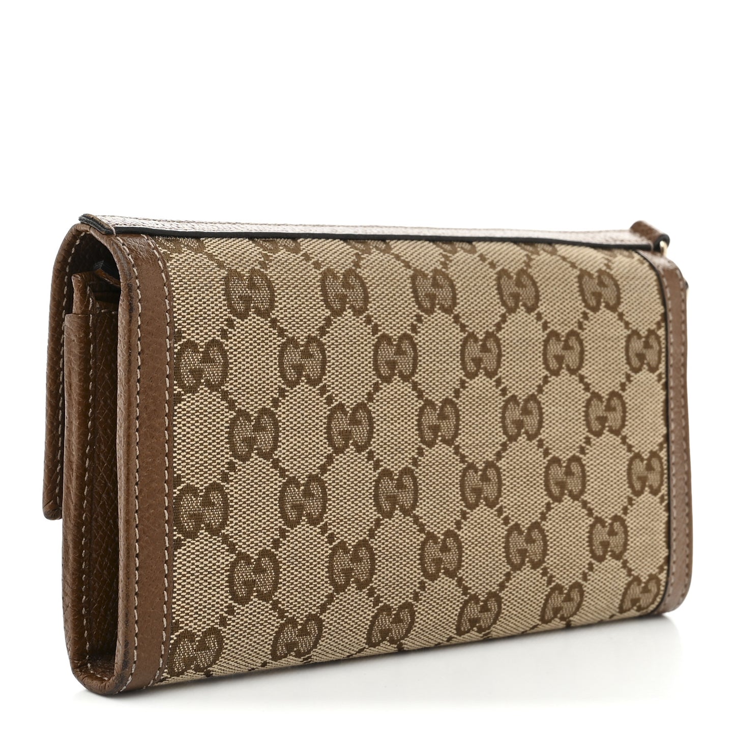 Calfskin GG Supreme Monogram Continental Wallet Beige Ebony