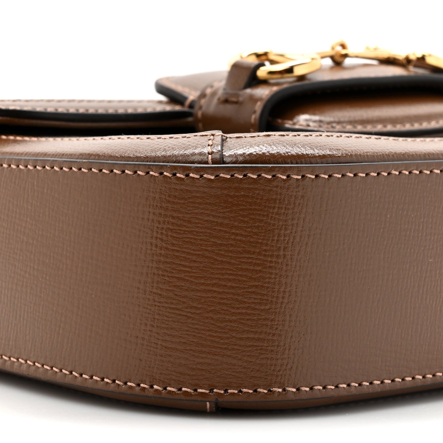 GG Supreme Monogram Web Mini Horsebit 1955 Shoulder Bag Beige Brown Sugar