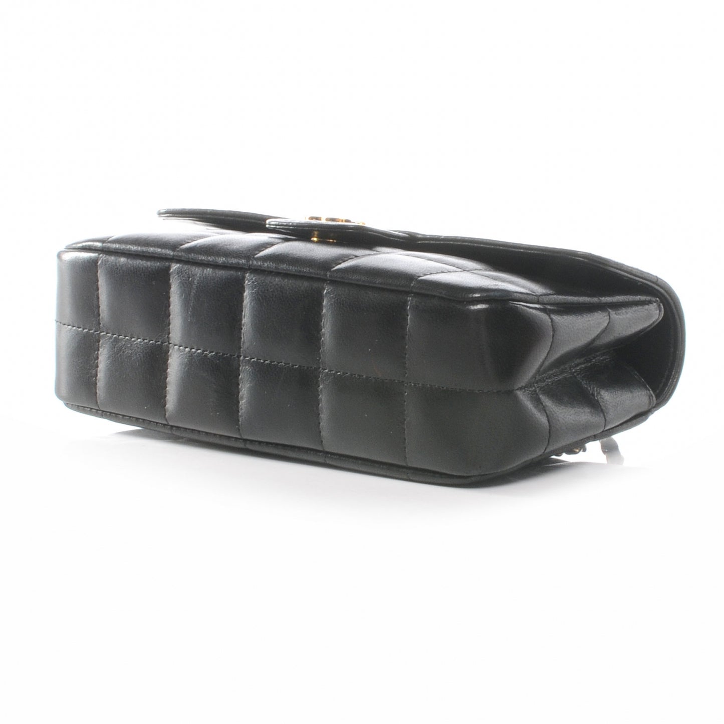 Lambskin Square Quilted Mini Flap Black