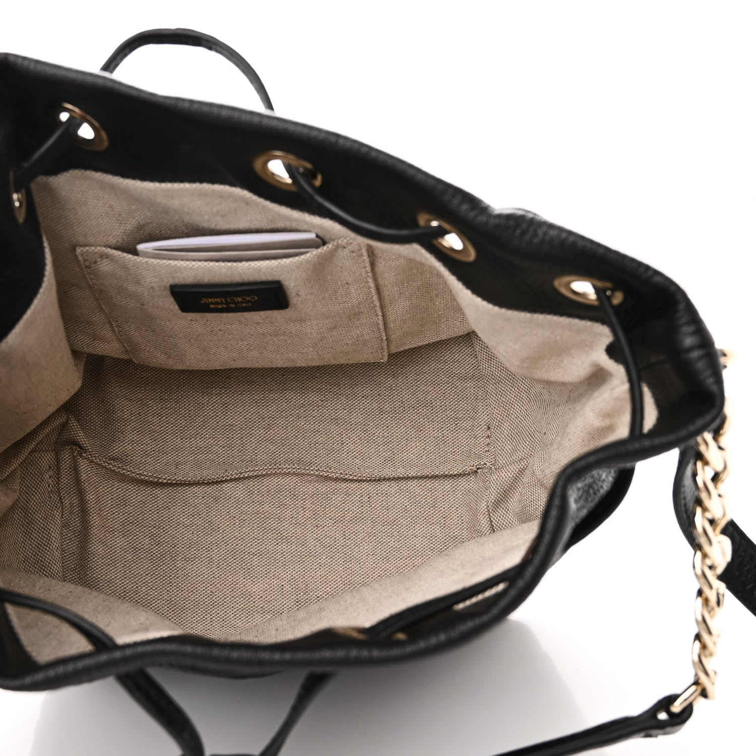 Jimmy Choo Grainy Calfskin Juno Bucket Bag Black 5 of 9