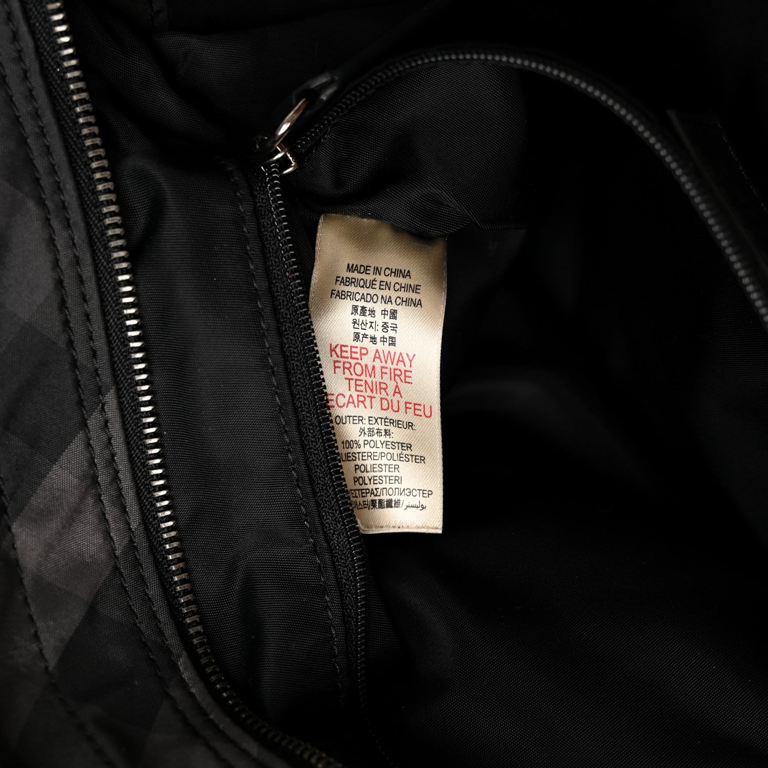 Burberry Nylon Check Small Buckleigh Packable Tote Charcoal 7 of 17