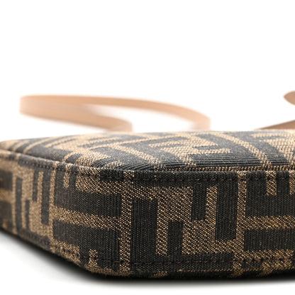 Fendi Fabric Jacquard Vitello Grace FF 1974 Baguette Pouch Tobacco Moro Sand 9 of 10