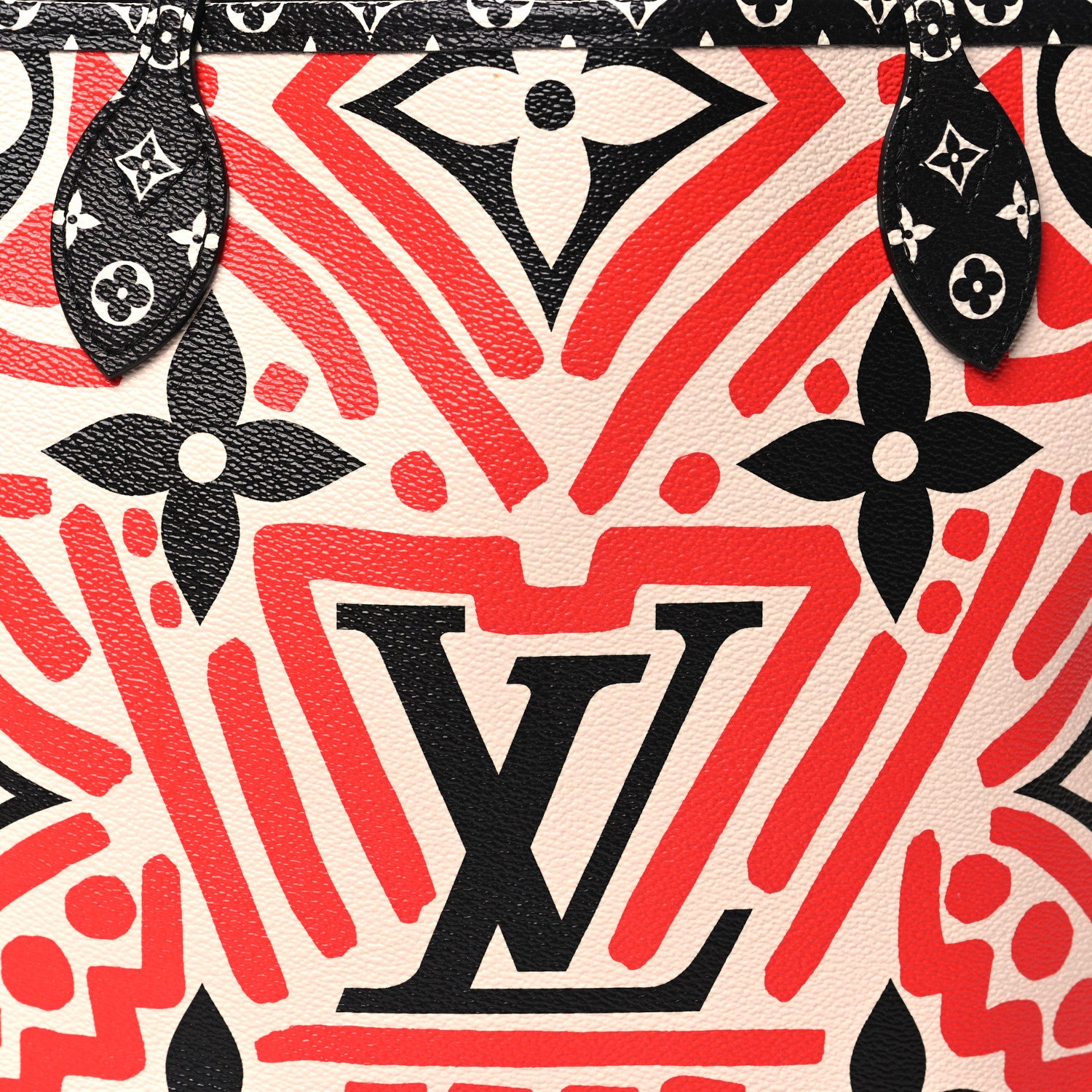 Louis Vuitton Monogram Giant Crafty Neverfull MM Creme Rouge Black 8 of 10