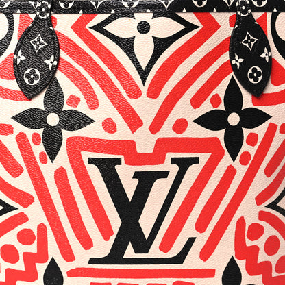 Louis Vuitton Monogram Giant Crafty Neverfull MM Creme Rouge Black 8 of 10