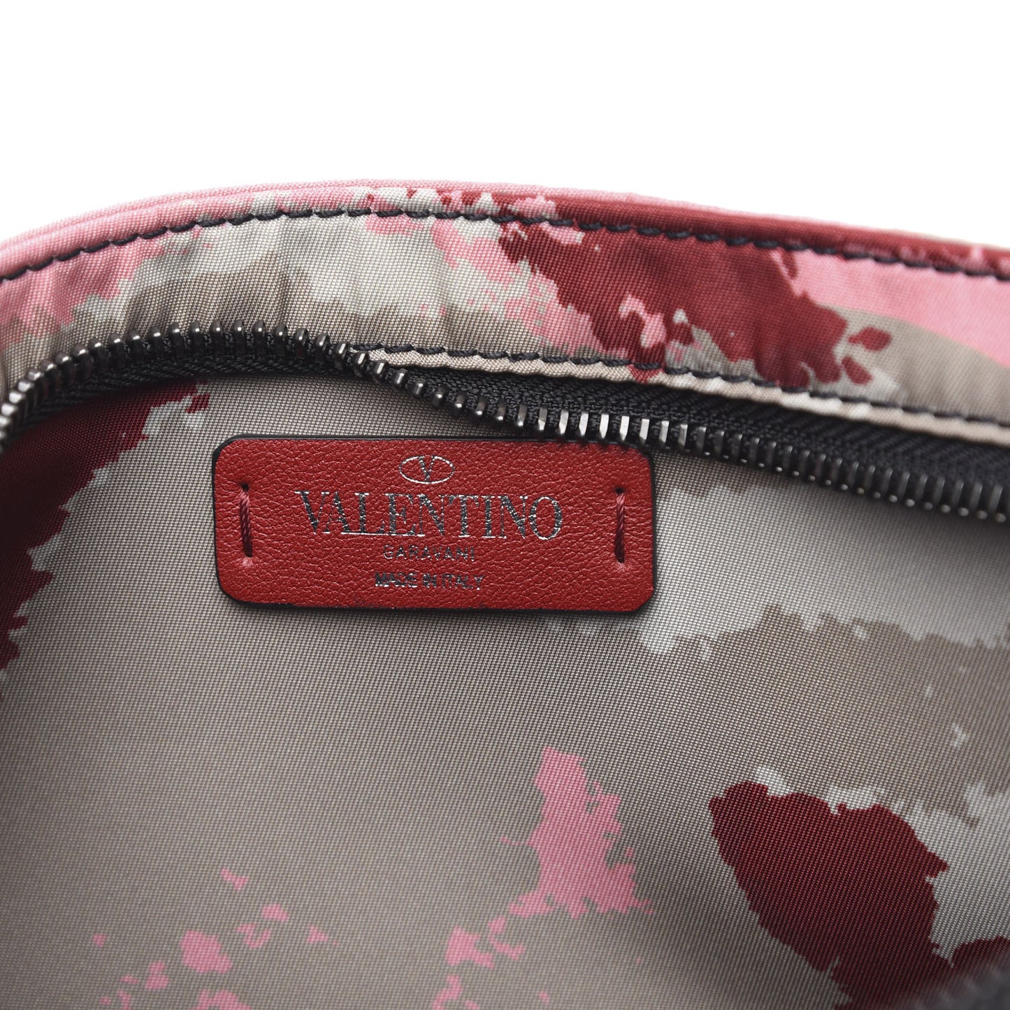 Nylon Camouart Belt Bag Red Multicolor