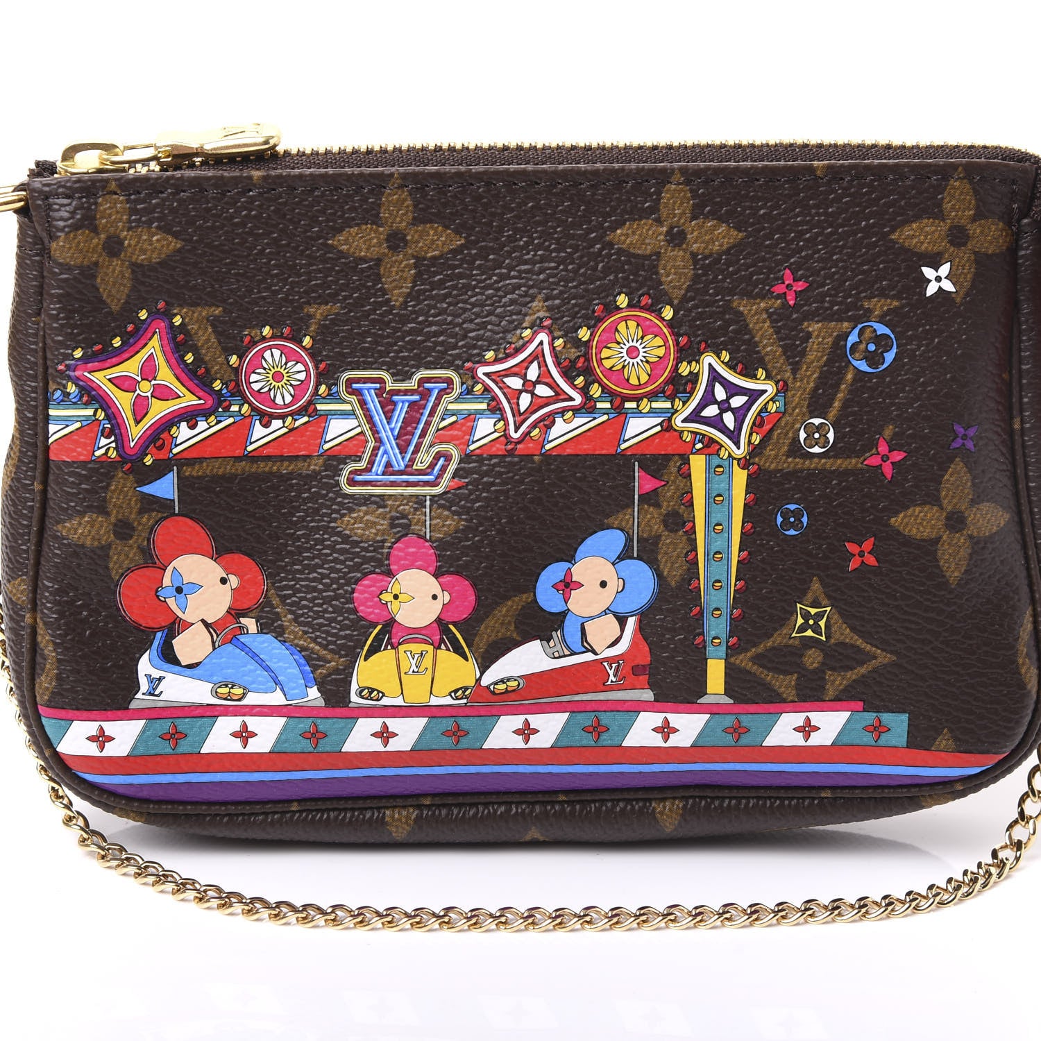 Louis Vuitton Monogram 2020 Christmas Animation Bumper Cars Mini Pochette Accessories Coquelicot 9 of 10