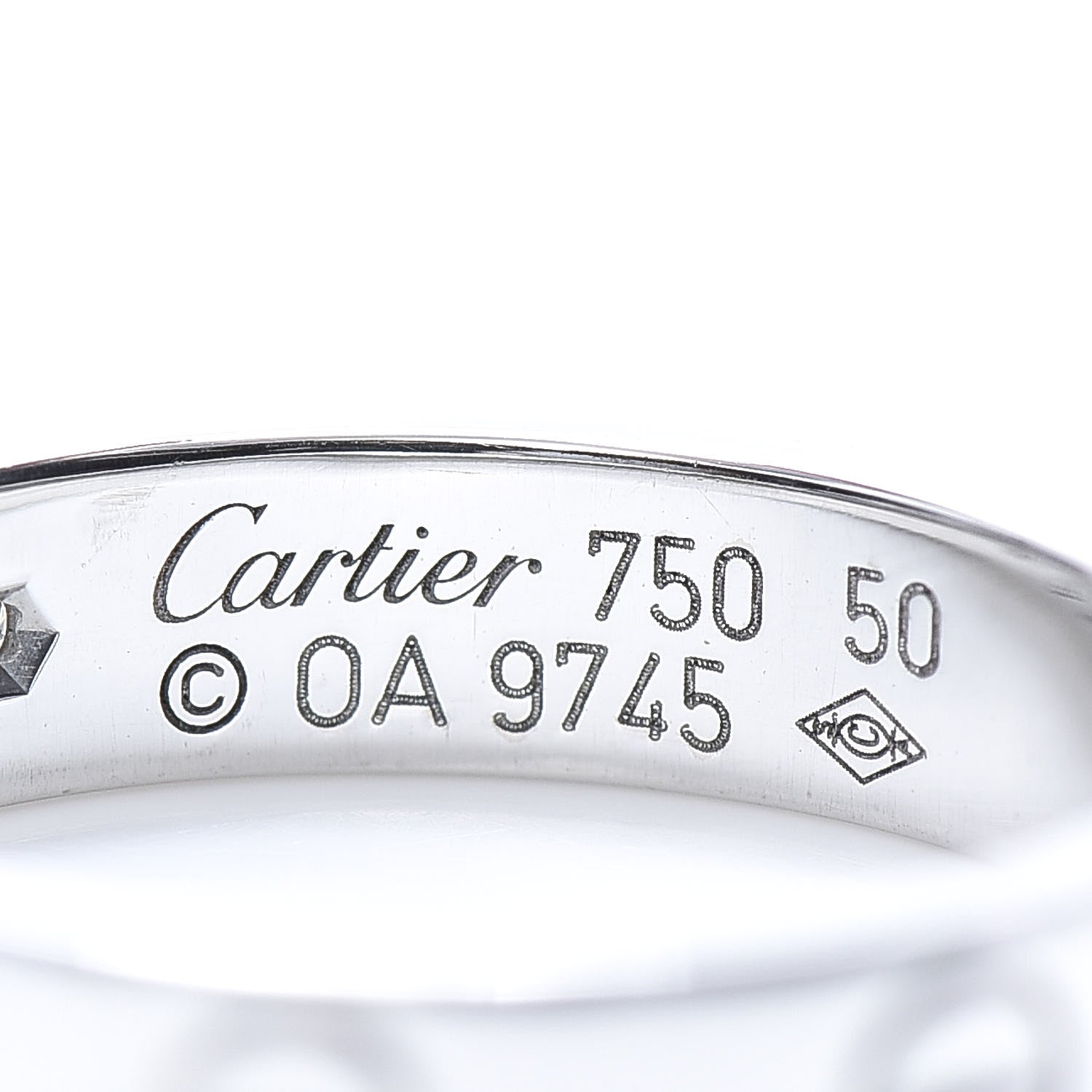 Cartier 18K White Gold Diamond 4mm LOVE Wedding Band Ring 50 5.25 4 of 4