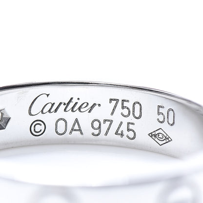 Cartier 18K White Gold Diamond 4mm LOVE Wedding Band Ring 50 5.25 4 of 4