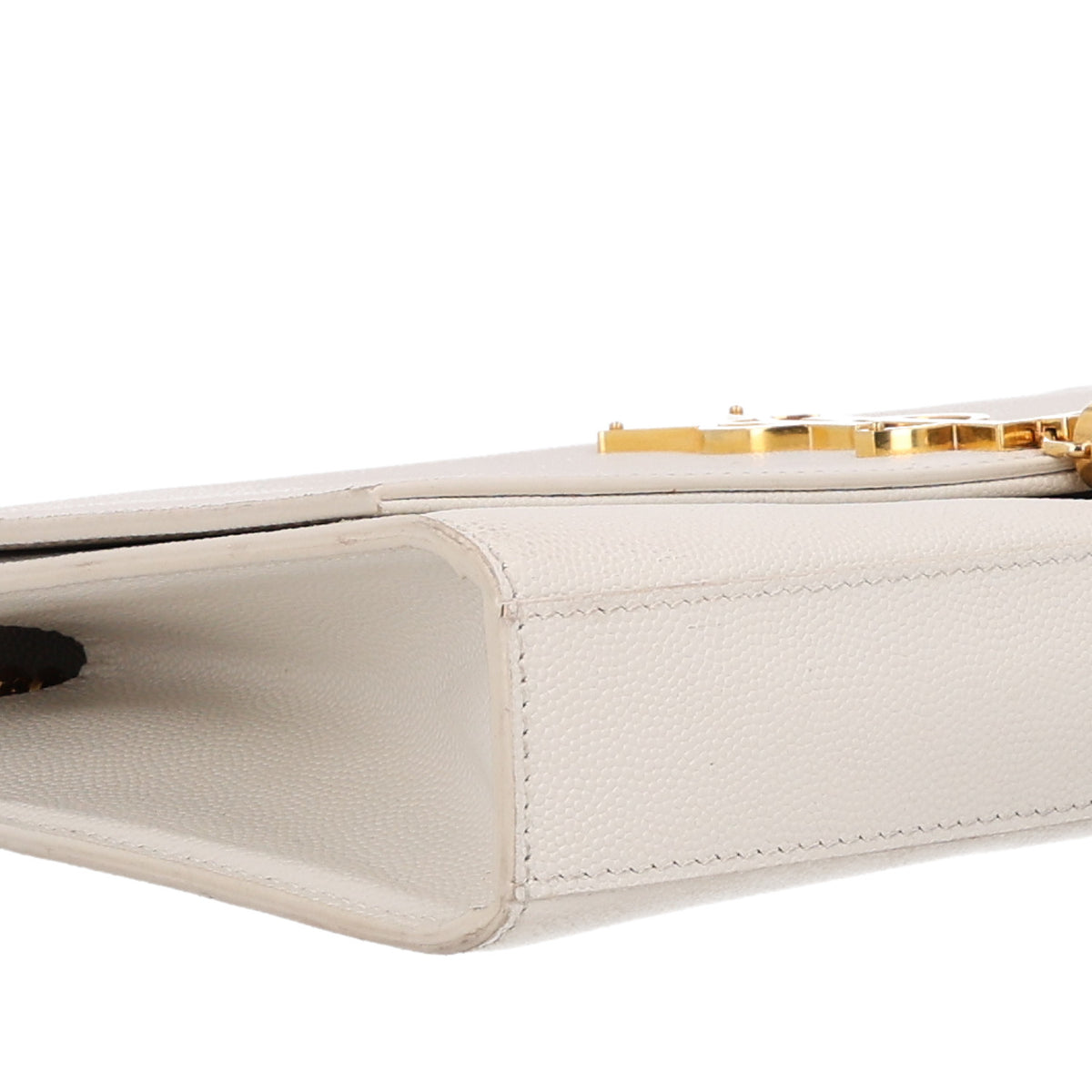 Saint Laurent Grain De Poudre Calfskin Medium Classic Monogram Kate Tassel Satchel Crema Soft 9 of 10