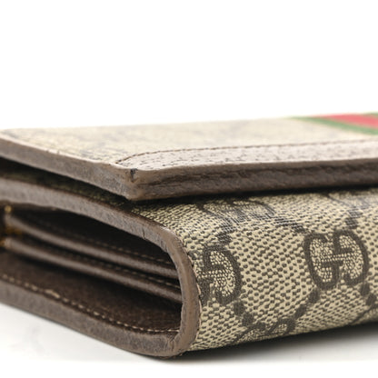Gucci GG Supreme Monogram Web Ophidia Wallet On Chain Brown 9 of 12