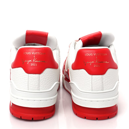 Louis Vuitton LV X YK Calfskin Printed Mens Infinity Dots Trainer Sneakers 6 White Red 5 of 8